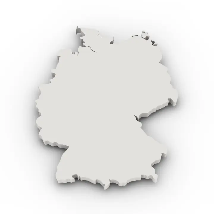 Deutschlandkarte als hellgraues Relief